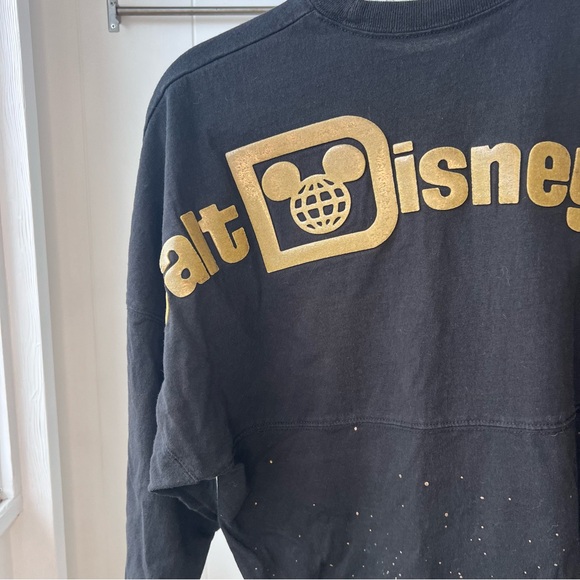 Disney World Spirit Jersey Adults Belle of the Ball Gold Black Dot Sparkle Sz XS - Picture 6 of 7